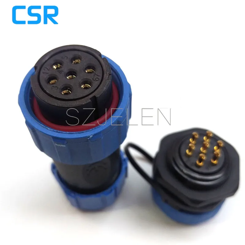 

SP2110/S7-P7, waterproof plug and socket cable connector 7 pin,Male and female connectors,Female 7 pin connector, male socket