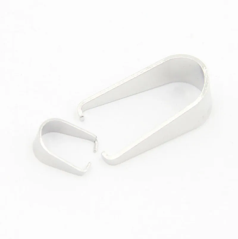 100pcs 3X7/4X9/5X10mm Stainless Steel Hook Pendant Clasp Pinch Clips Bail Pendants for DIY Necklace Jewelry Findings Accessories