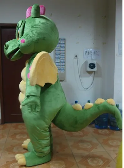 Christmascute Green Dragon Mascot Costume Halloween Party Costumes Adult Cartoon Character Mascot Costume