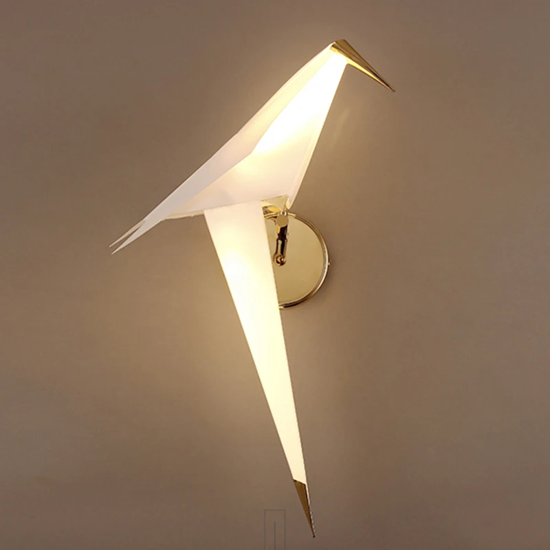 Modern wall light bird acrylic origami creative design minimalist wall light bedside hotel lounge wall lights for living room