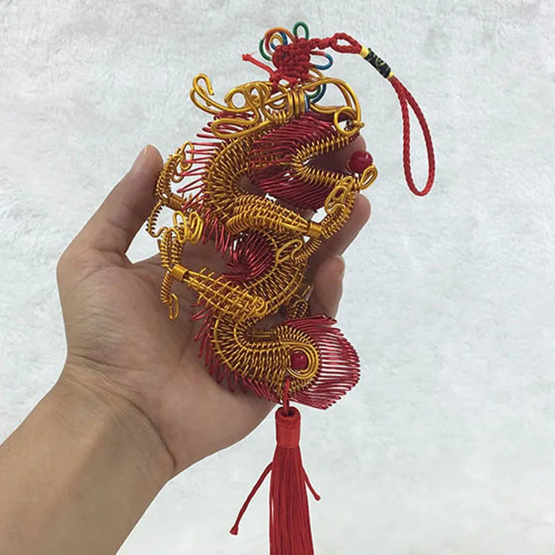 5 Pcs Chinese Knots China Dragon Chinese Arts and Crafts Gifts Mini Charms for Jewelry Making Curtain Hang Decorations Pendant