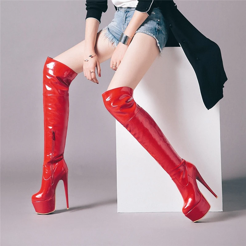 DoraTasia 2020 Plus Size 33-48 Customized thick platform Women Shoes Sexy Thin High Heel Party Winter over the knee Boots