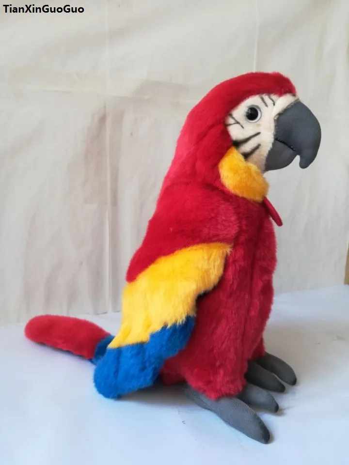 about 26cm colourful red parrot plush toy soft doll birthday gift s0277