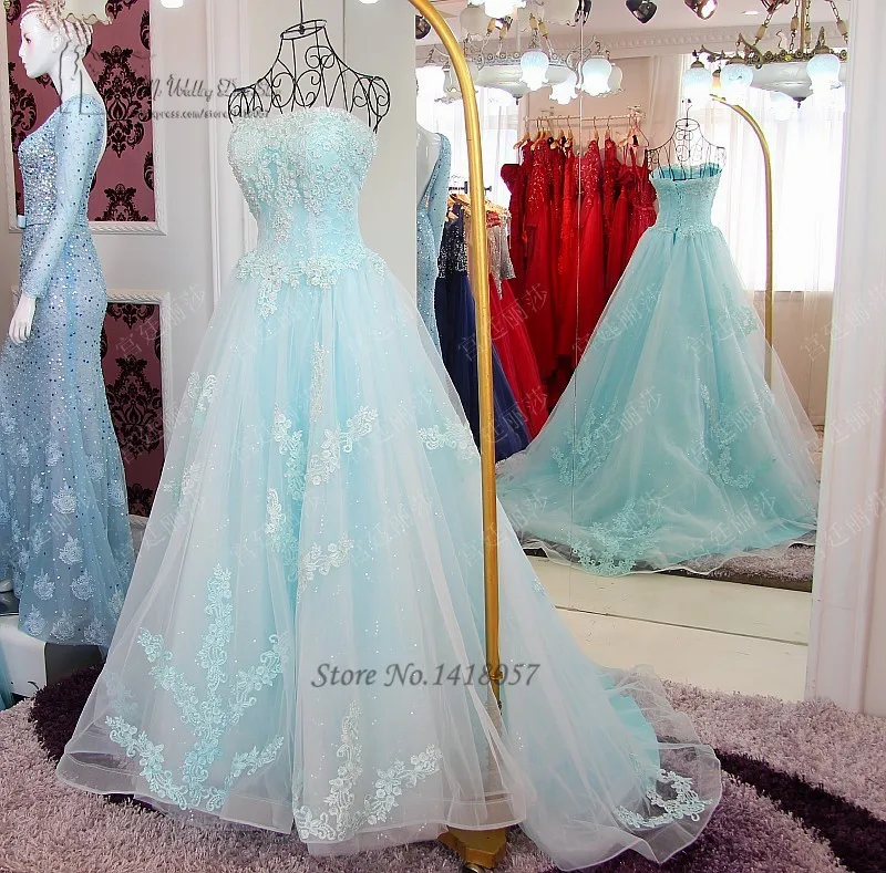 Vestidos de 15 anos Princesa Cheap Light Blue Quinceanera Dresses 2017 Sweet 16 Dresses Debutante Gown Lace Prom Pageant Dress