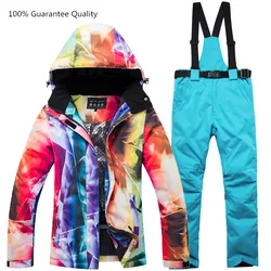 High-quality Ski Suit Winter Jacket+pant Waterproof Windproof Climbing Mountains Outdoor Ski Suits Snowboarding Sking Clothes