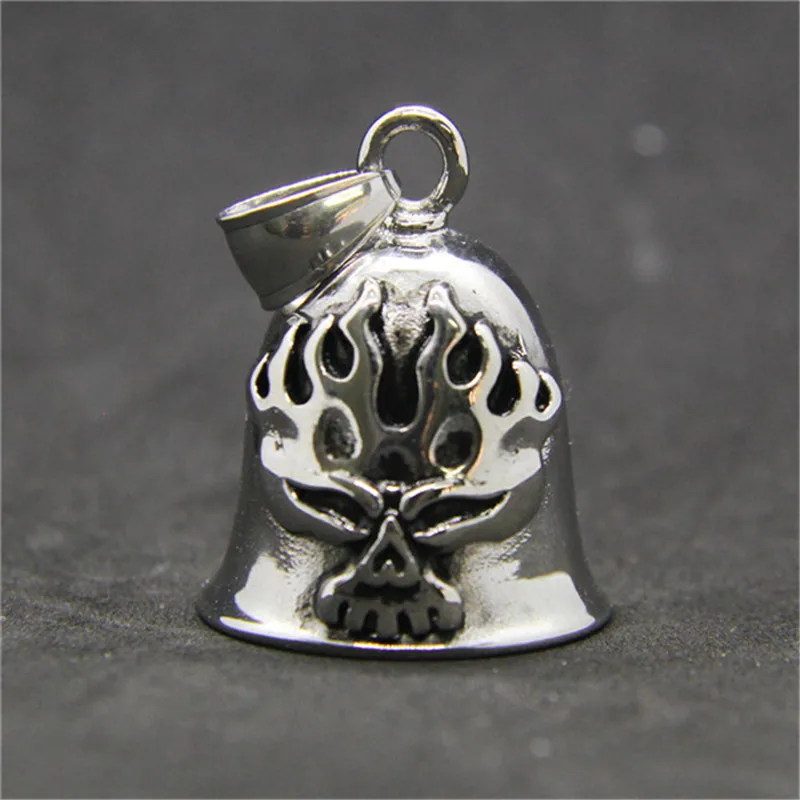 

5pcs/lot Wholesale 7 Style Bell Pendant 316L Stainless Steel Men Boy Cool Biker Style Bell Pendant