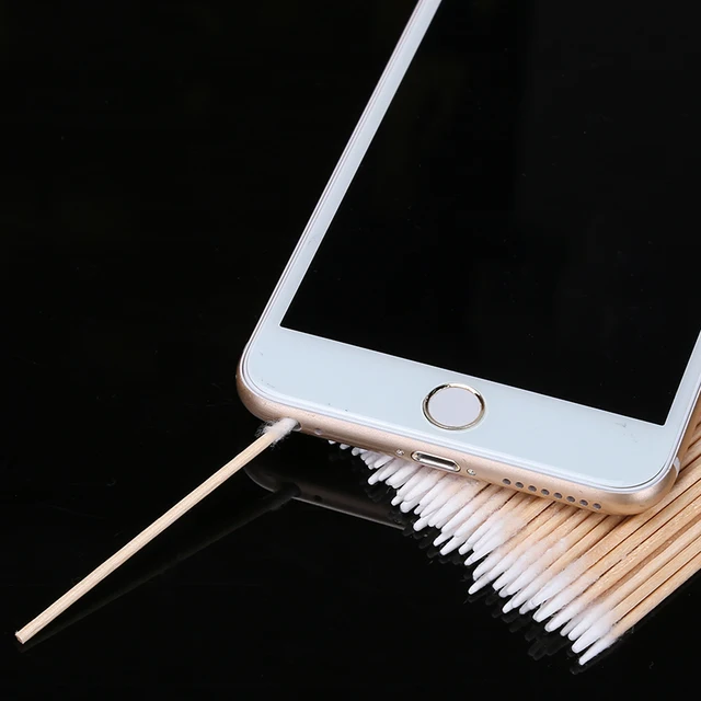 100 sztuk/partia wacik do czyszczenia narzędzi dla iPhone Samsung Huawei Port ładowania otwór słuchawkowy Cleaner narzędzia do naprawy telefonów