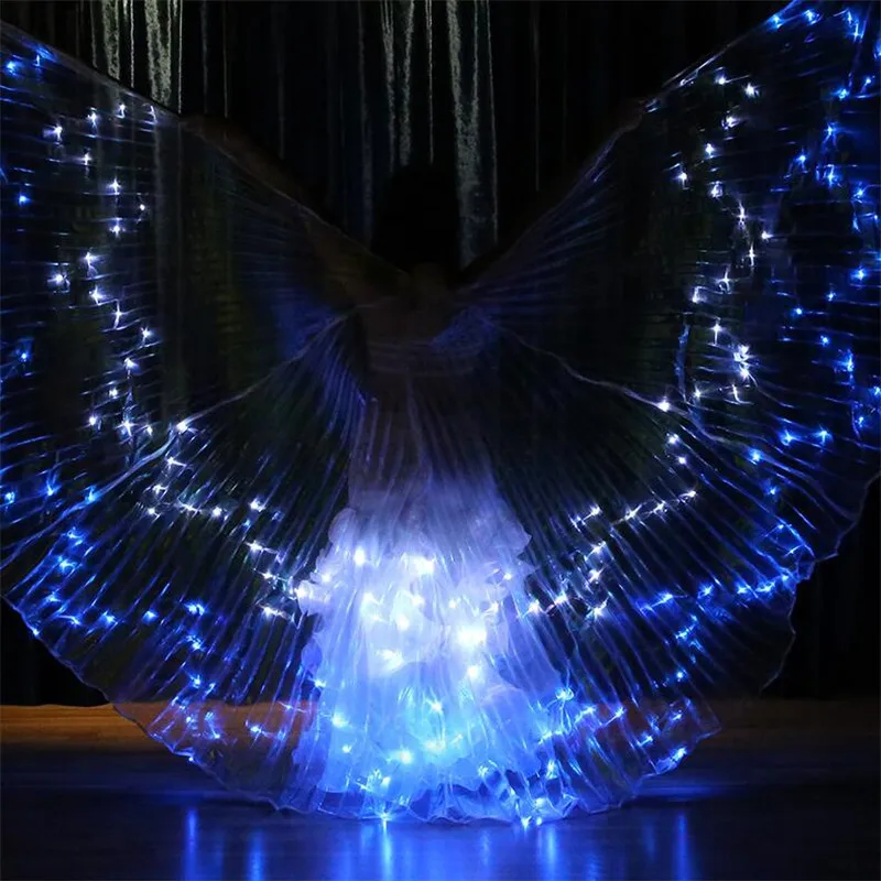 M99 Ballroom dance women stage wears led costumes colorful light bellydance cloak led butterfly wings show dress rave outfits dj