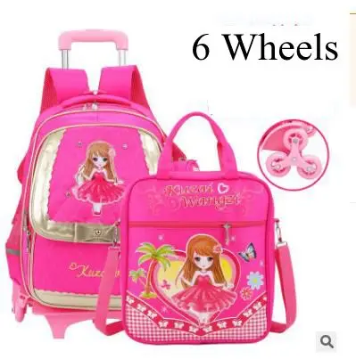 kids Rolling bags On wheels Children wheeled school backpack for girls kid School Trolley backpack Rolling Travel backpack bag