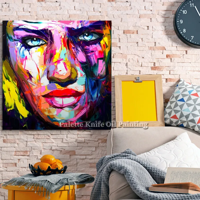 

Francoise Nielly Palette knife portrait Face Oil painting Hand painted Character figure canvas wall Art pictures for home decor