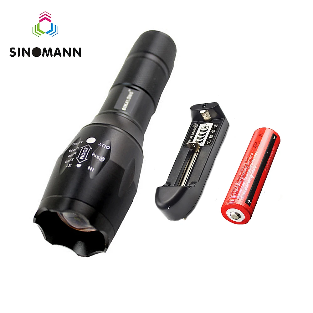 

Led flashlight 4000 lumens XML-t6 led Torch Zoomable LED Flashlight Torch light lampe torche