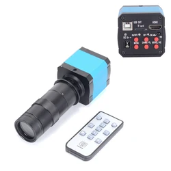 14MP Microscopio della Macchina Fotografica HDMI USB HD Industria Microscopio Video 1080p 60Hz Uscita Video con 100X C-mount lente per il Telefono di Riparazione PCB