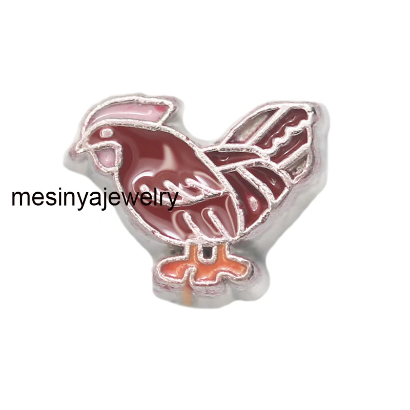 10pcs Cock Chicken Custom Floating Charms For Glass Locket