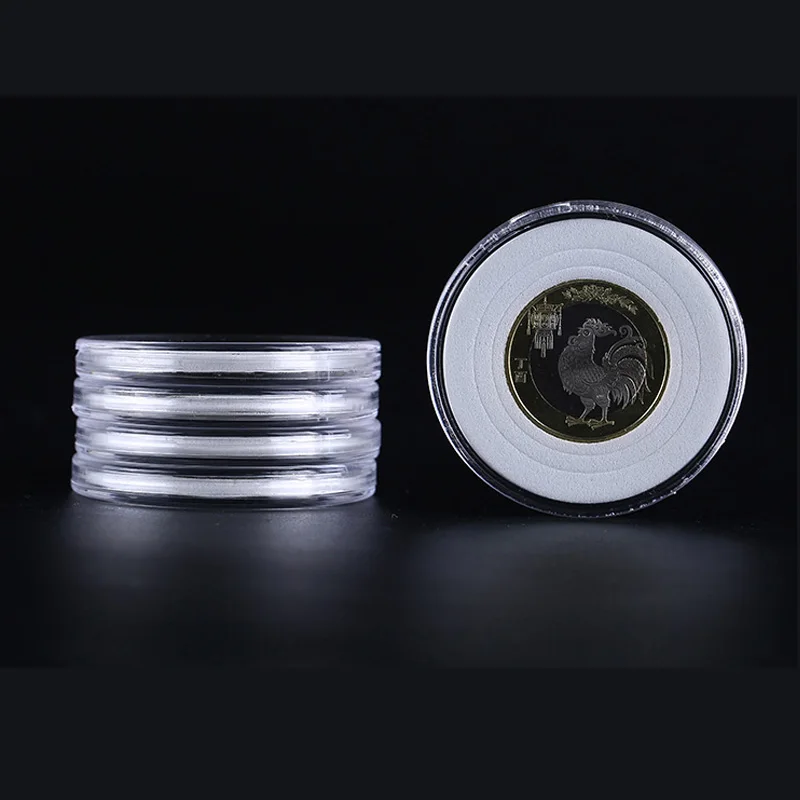 1piece Capsule Holder Coin Protection Case Fit For US Half Dollar Commemorative Coin Acrylic Round Boxes Coin Co