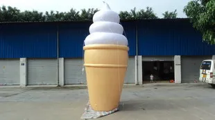 4m Inflatable Lighted Ice Cream Balloon Advertising with blower 250W, 110v 220v, 7 light color can change