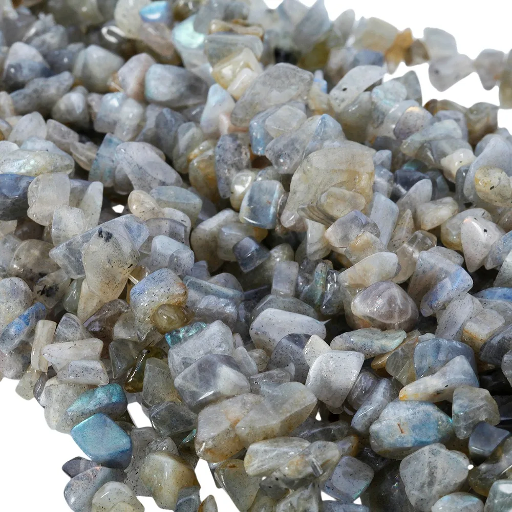 TUMBEELLUWA Semi Precious Gem stone Chips Stone Loose Beads for Jewelry DIY Making 33 Inch Strand Drilled