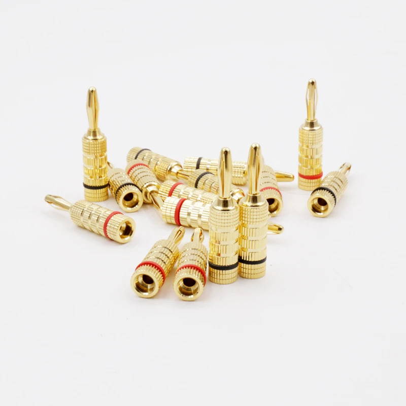 24k金メッキバナナプラグスピーカー用、バナナロックプラグ、ハイファイスピーカー、スピーカーケーブル、ba1459