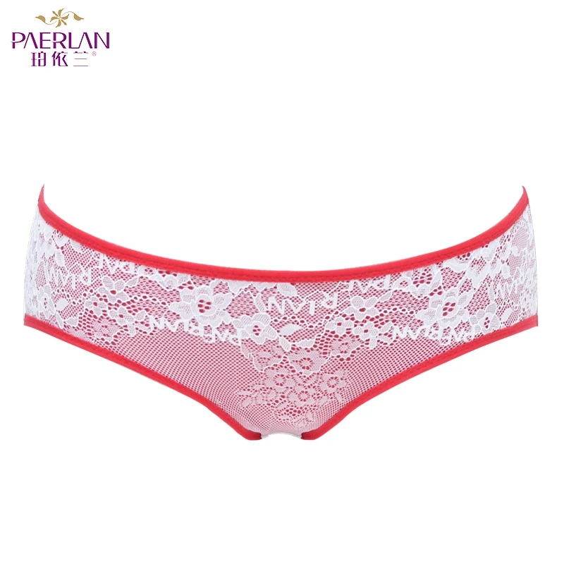 PAERLAN Sexy Lace Edge Of Women Underwear Stitching Collision Color a Trace-Free Low-Profile Hip Triangle Underwear Lycra