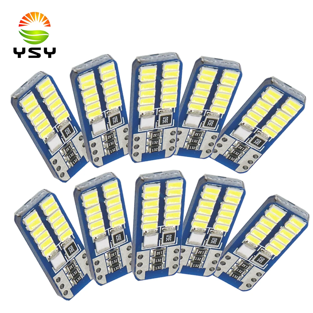 

Y High Quality T10 W5W 168 192 Led Tail Light 3014 24smd 12V White for Car Led Auto Lamp CANBUS NO Error Car Marker Parking Bulb