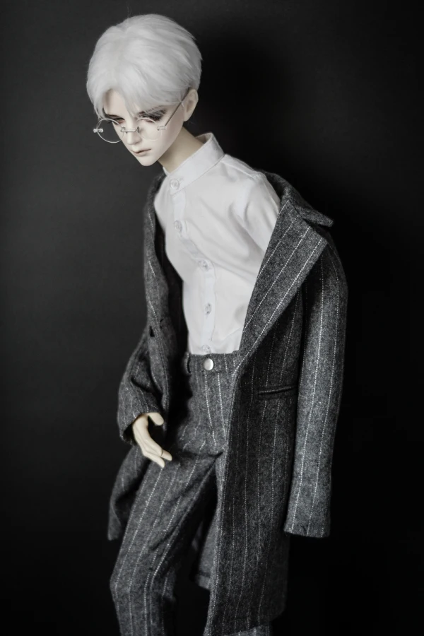 Grey Suit Long Coat Pants Trousers Outfits Clothing For Male 1/3 24