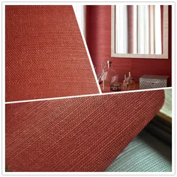 Papel de parede sisal para decoração de casa, hotel, novo, vermelho, textura natural, 2017