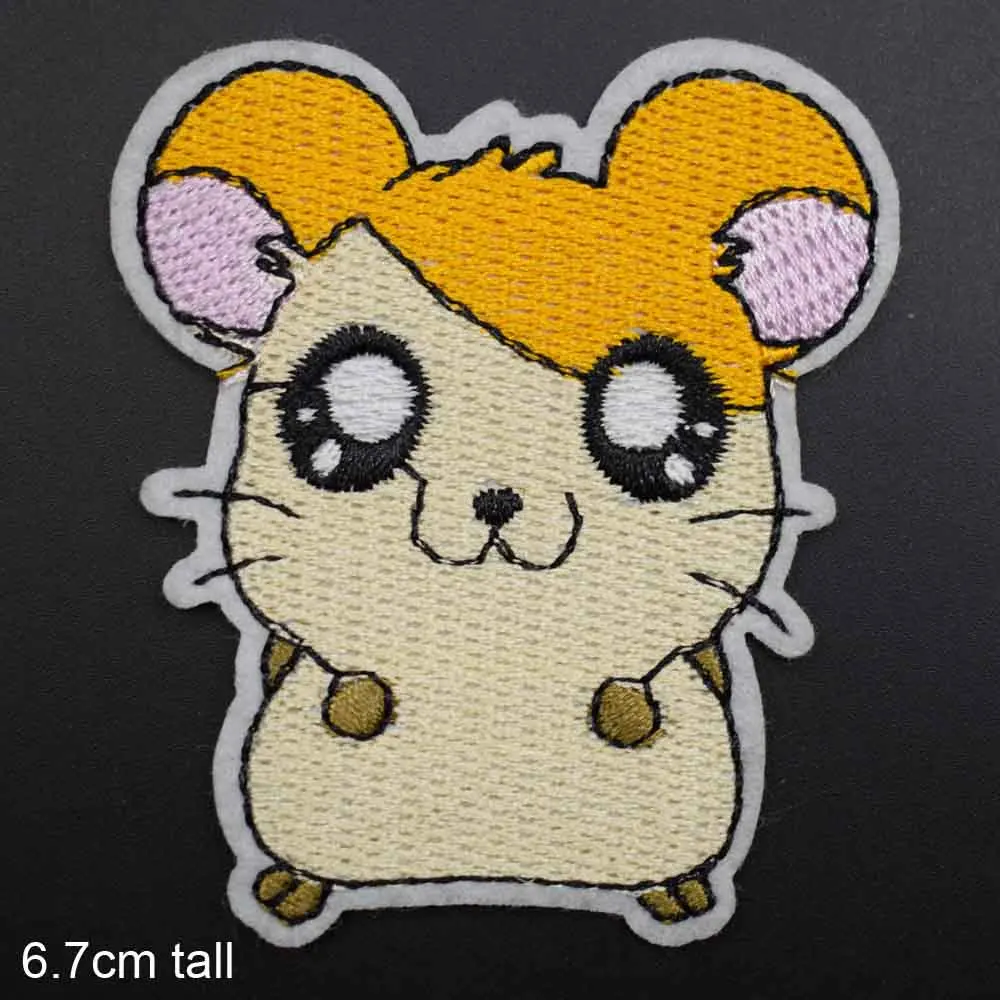 Trotting Hamtaro Cartoon Anime Iron on Lovely Embroidered Cloth Patch For Girls Boys Clothes Stickers Apparel Garment