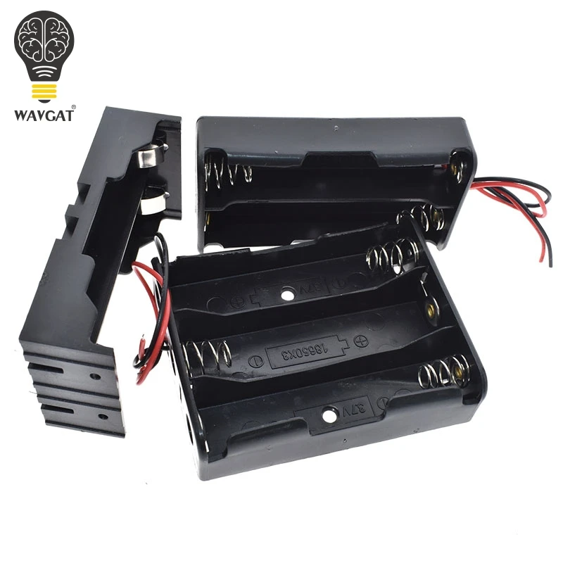 1X 2X 3X 4X Plastic Battery Case Holder Storage Box For 18650 Rechargeable Battery 1 2 3 4 Slot Container With Wire Lead Pin