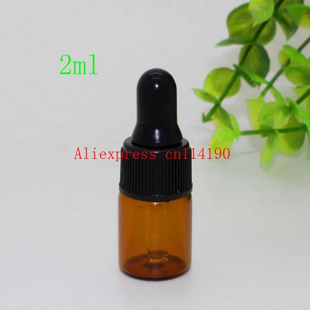 Useful 1ml 2ml 3ml Empty Brown Dropper Mini Glass Vial Essential Oil Display Bottle Small Amber Perfume Sample container