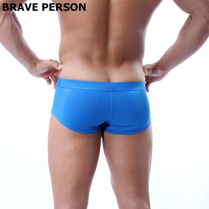 BRAVE PERSON-Roupa Interior Masculina de Nylon com Cintura Baixa, Calções Boxer, Cuecas Troncos, 4 Cores, Alta Qualidade