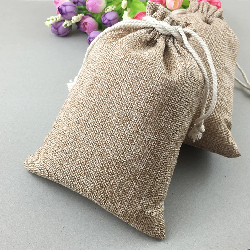 

20pcs Drawstring Sack Gift Bags Jute Packaging Display Jewelry Pouches Gift Bag Wedding Packing Bags For Travel Storage Bag