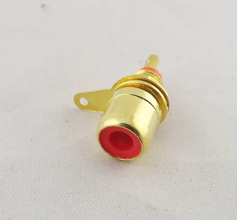 10pairs Gold RCA Phono Female Chassis Panel Mount Socket Metal Connector Black Red