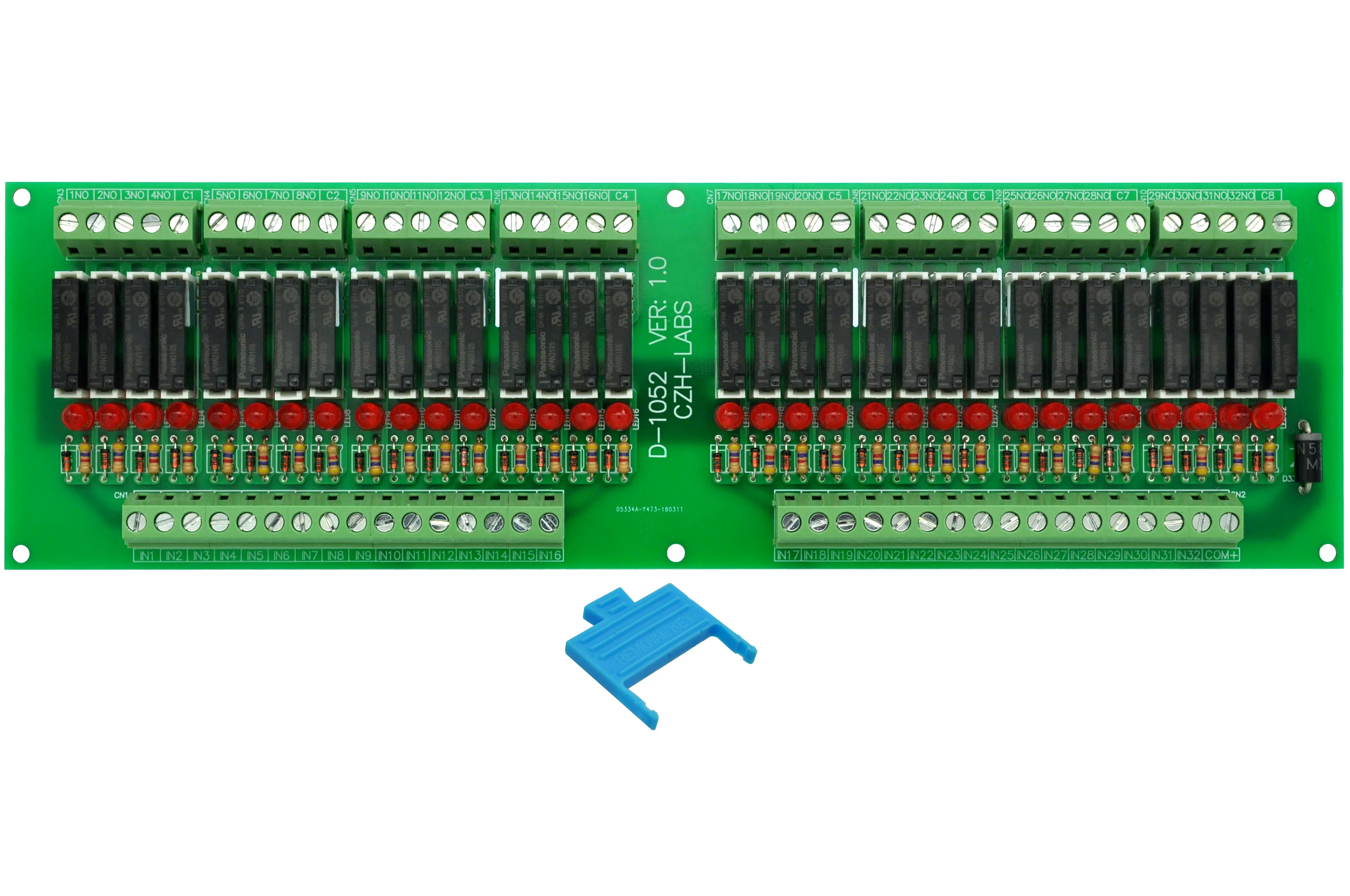 

Slim Panel Mount DC5V Sink/NPN 32 SPST-NO 5A Power Relay Module, APAN3105