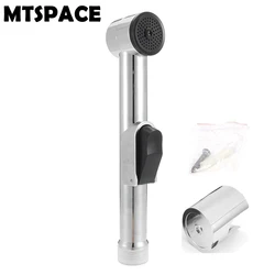 MTSPACE Chrome ABS Sprayer Handheld Toilet Bidet with Holder Shattaf Spray Bathroom Toilet Bidet Shower Head Nozzle Showerhead