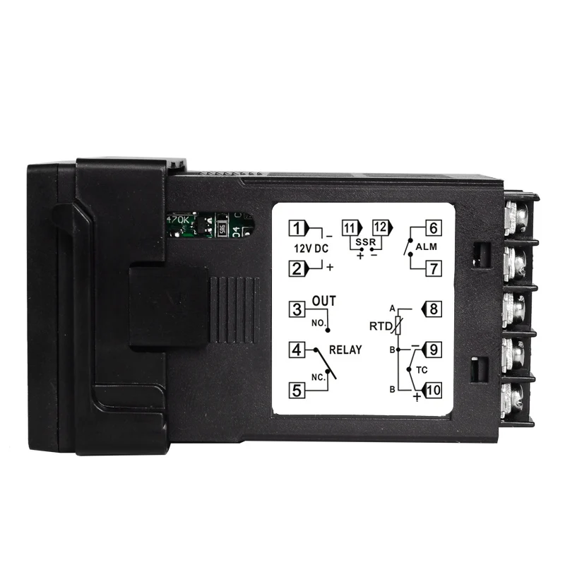 Power Supply 12VDC Input PT100 K Thermocouple Digital PID Temperature Controller SSR Relay Output for Heat with Alarm