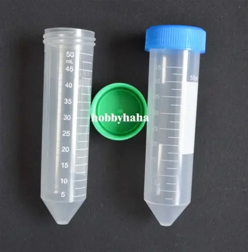 New 20pcs 50ml Clear Conical Bottom Micro Centrifuge Tubes on Rack