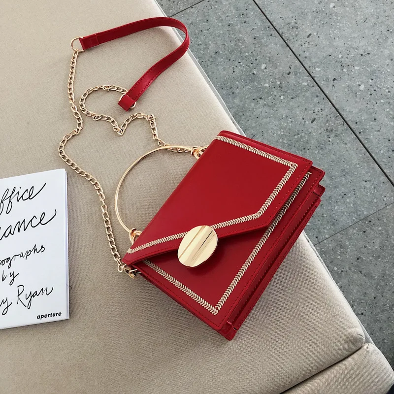 Elegant Female Small Tote bag Winter New High Quality PU Leather Women's Designer Handbag Lock Chain Shoulder Messenger Bag