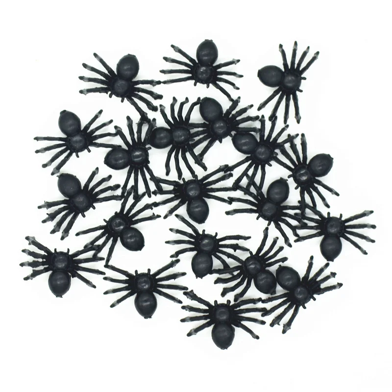 

50PCS 20X12mm Tiny Plastic Halloween Spiders|Halloween Decoration Spiders|Spider Miniatures|Halloween Party Decoration Spiders