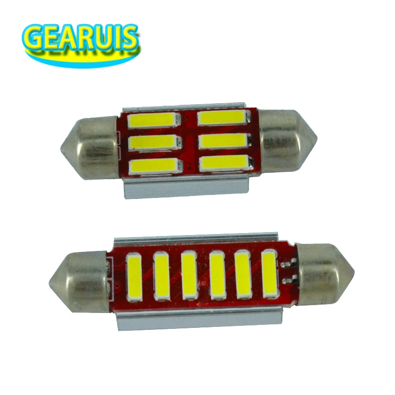 100 pcs Festoon C5W canbus 6 SMD 7020 LED Nao polar 0.13A 36mm 39mm 41mm Car Interior Luz Cupula Lampada de Leitura luzes do car