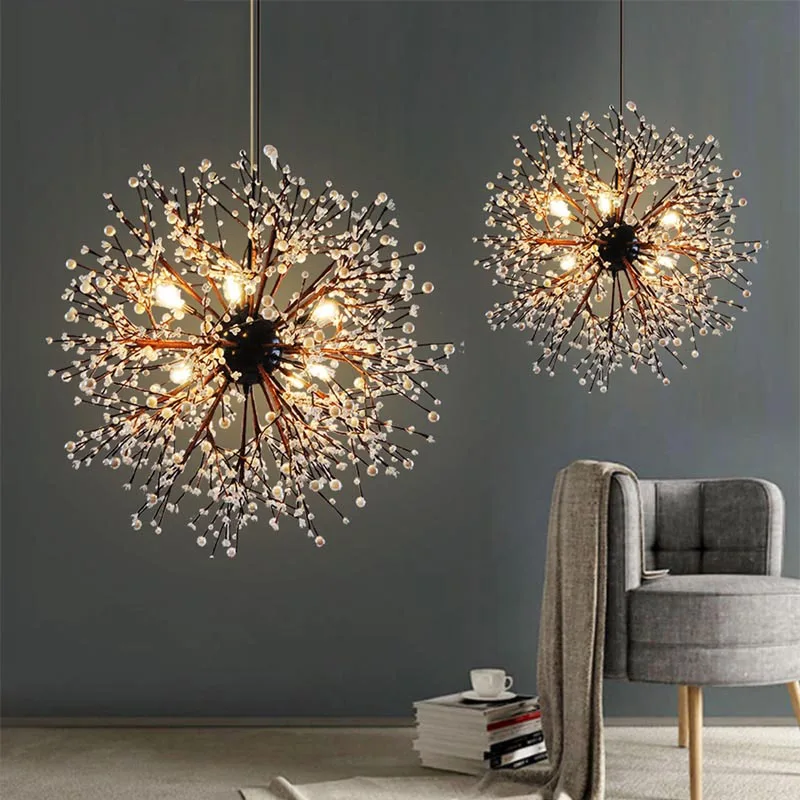 Vintage industrial wind dandelion pendant lamp ball restaurant cafe bar lamp Nordic personality art firework pendant lights ZX77