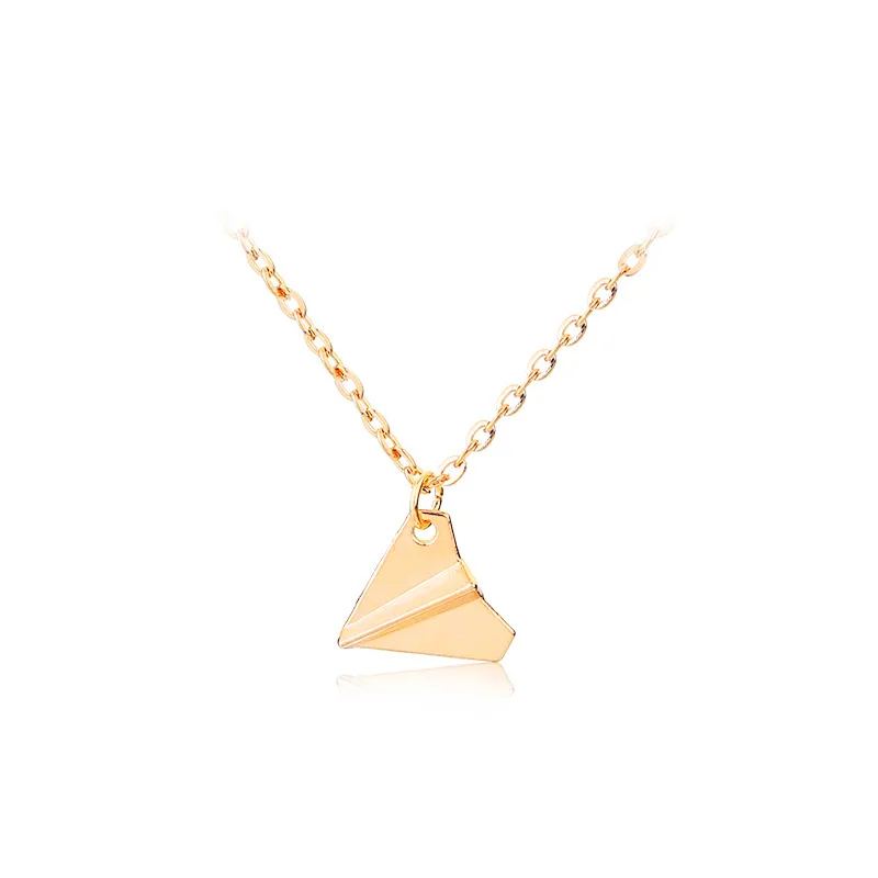 1D One Direction Necklace Paper Airplane Plane Pendant Gold Black Gun Silver Color Fashion Simple Jewelry Men Women Wholesale