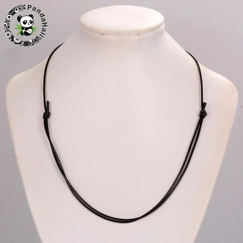 

50pcs Korea Waxed Polyester Cord Necklace Making Black Cords 1mm Fashion Decoration Necklace Accessories Crafts F80