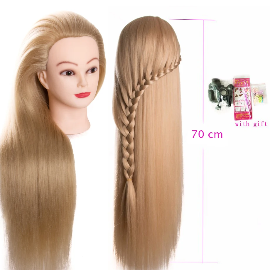 Feminino sintético manequim cabeça bonecas, Cabeleireiro Styling formação cabeça, Cabeleireiros para cabeleireiros, 80 cm