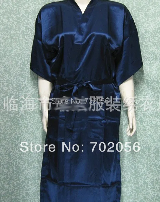 2019 Unisex mens Ladies womens Solid plain Satin long Robe Pajama Lingerie Sleepwear Kimono Gown pjs #3449