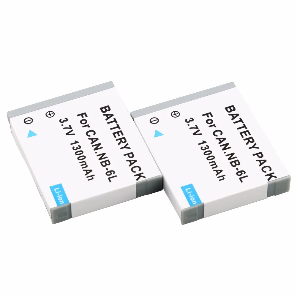 Probty 2Pcs NB-6L Nb 6L NB6L Batterij + Dc Lader Kit Voor Canon Ixus 85 Is Ixus 95 Is ixy 110 Is Powershot D10 S90 SD1200 Camera