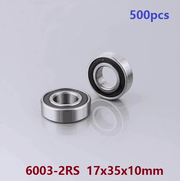 500pcs/lot 6003RS 6003-2RS 6003 2RS RS 17*35*10 mm Deep Groove Ball bearing double rubber sealed 17x35x10 mm