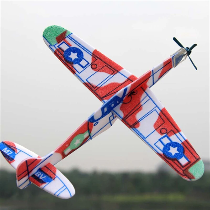 1PCS Hand Throw Flying Glider Planes EPP Foam Airplane Mini Drone Aircraft Model Toys For Kids Random Color 19cm