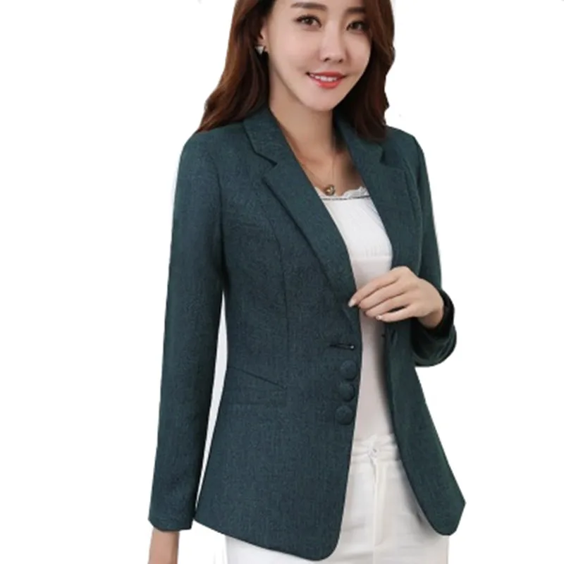 

2023Women's Clothes Work Office Blazers Coat Female Casual Elegant Suit Coat Spring Autumn New Long Sleeve Streetwear Jacket 4XL