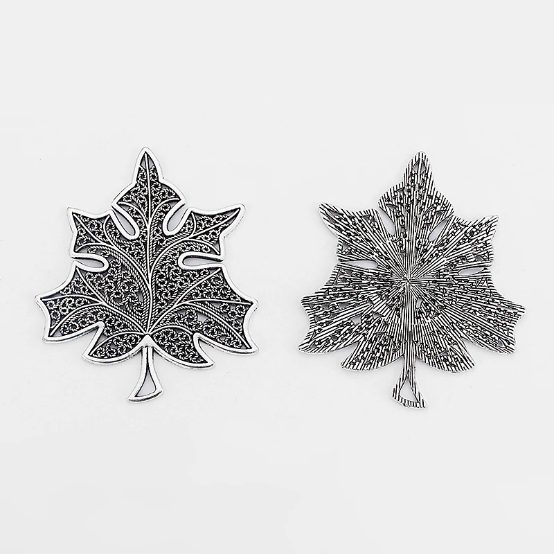 3Pcs Large Grape leaves Charms Maple Leaf Pendants Jewelry DIY Necklace Making Finding 74x63mm