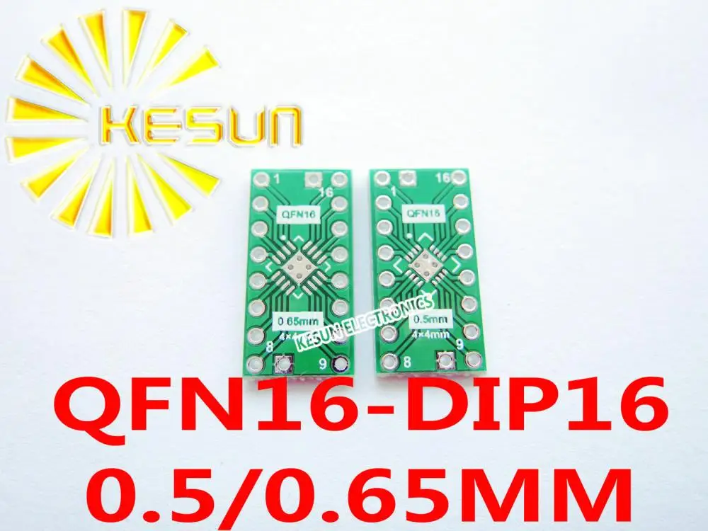 

100PCS QFN16 turn DIP16 0.5/0.65MM Pitch IC adapter Socket / Adapter plate PCB