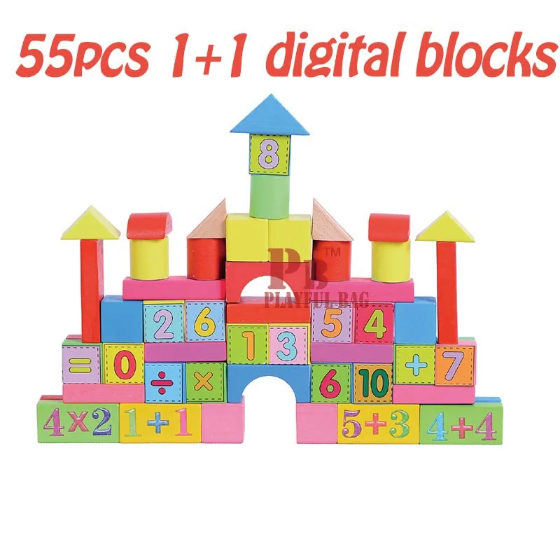 55pcs 1+1 digital building blocks toys early childhood educational toys for children multi-function the best gift for children